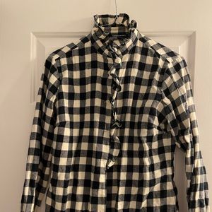Ralph Lauren Sport Plaid Ruffled Top